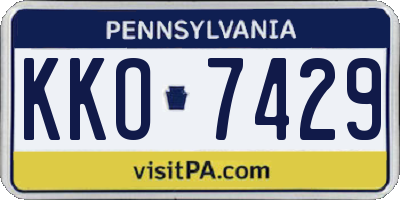 PA license plate KKO7429