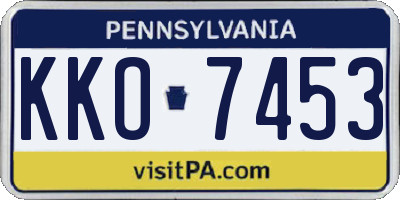 PA license plate KKO7453