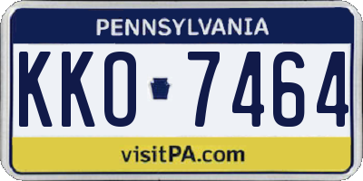 PA license plate KKO7464