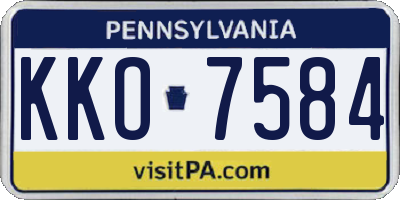 PA license plate KKO7584