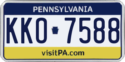 PA license plate KKO7588