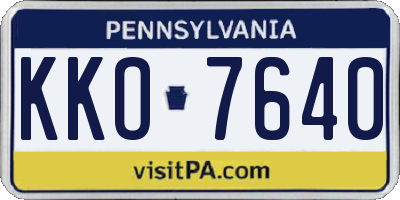 PA license plate KKO7640