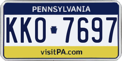 PA license plate KKO7697