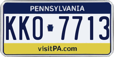 PA license plate KKO7713