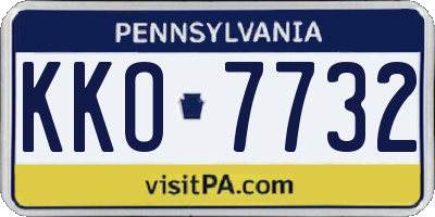 PA license plate KKO7732