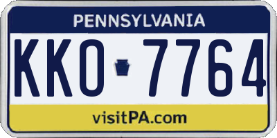 PA license plate KKO7764