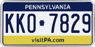 PA license plate KKO7829