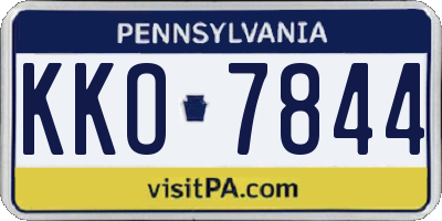 PA license plate KKO7844