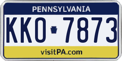 PA license plate KKO7873