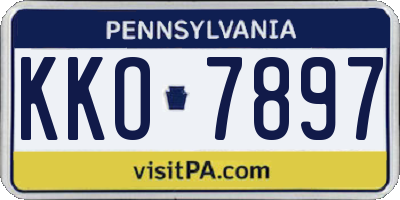 PA license plate KKO7897