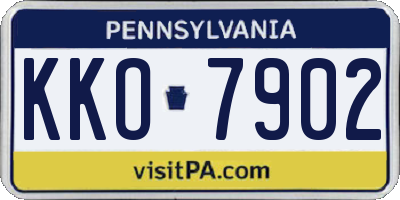 PA license plate KKO7902