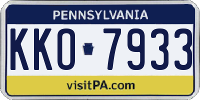 PA license plate KKO7933