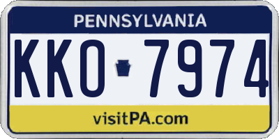 PA license plate KKO7974