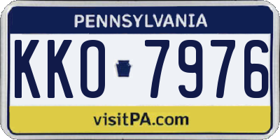 PA license plate KKO7976