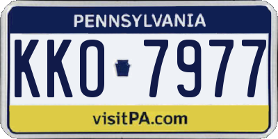 PA license plate KKO7977