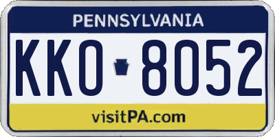 PA license plate KKO8052