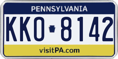 PA license plate KKO8142