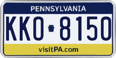 PA license plate KKO8150