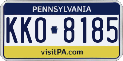 PA license plate KKO8185