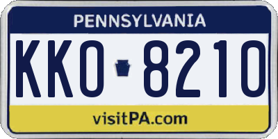 PA license plate KKO8210