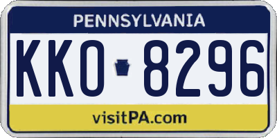 PA license plate KKO8296