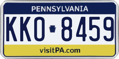 PA license plate KKO8459