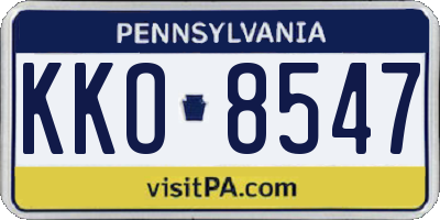 PA license plate KKO8547