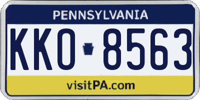 PA license plate KKO8563