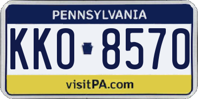 PA license plate KKO8570