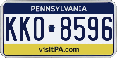 PA license plate KKO8596