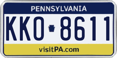 PA license plate KKO8611