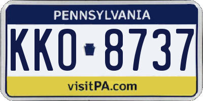 PA license plate KKO8737