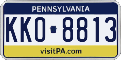 PA license plate KKO8813