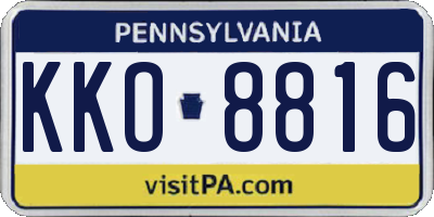 PA license plate KKO8816