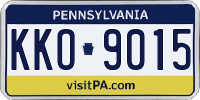PA license plate KKO9015