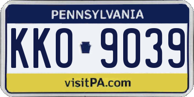 PA license plate KKO9039