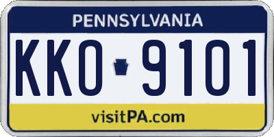 PA license plate KKO9101