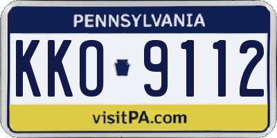PA license plate KKO9112