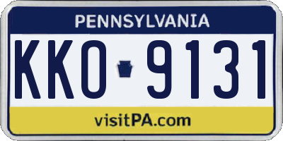 PA license plate KKO9131