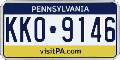 PA license plate KKO9146