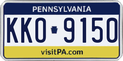 PA license plate KKO9150