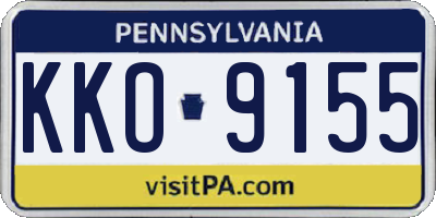 PA license plate KKO9155