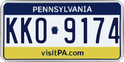PA license plate KKO9174