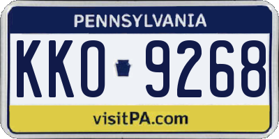 PA license plate KKO9268