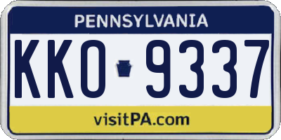 PA license plate KKO9337