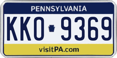 PA license plate KKO9369