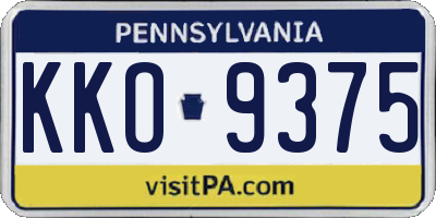 PA license plate KKO9375