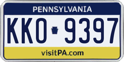 PA license plate KKO9397