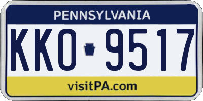 PA license plate KKO9517