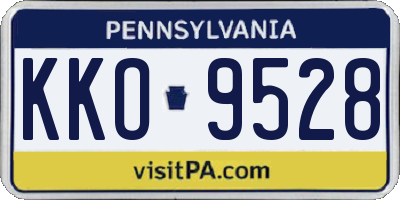 PA license plate KKO9528